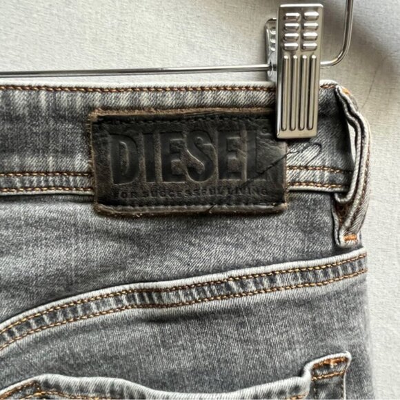 Diesel sleenker low rise button fly skinny distressed jeans Sz 26 - Picture 7 of 13